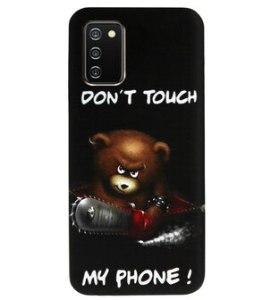 ADEL Siliconen Back Cover Softcase Hoesje voor Samsung Galaxy A02s - Don&#039;t Touch My Phone Beren