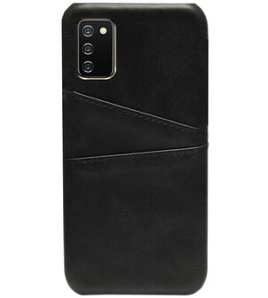 ADEL Kunstleren Back Cover Pasjes Hoesje voor Samsung Galaxy A02s - Zwart