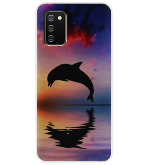 ADEL Kunststof Back Cover Hardcase Hoesje voor Samsung Galaxy A02s - Dolfijn