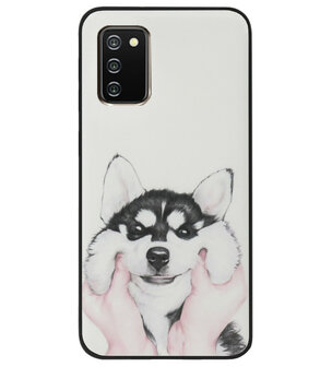 ADEL Siliconen Back Cover Softcase Hoesje voor Samsung Galaxy A02s - Husky Hond