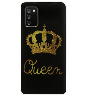 ADEL Siliconen Back Cover Softcase Hoesje voor Samsung Galaxy A02s - Queen Koningin