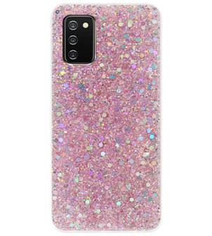 ADEL Premium Siliconen Back Cover Softcase Hoesje voor Samsung Galaxy A02s - Bling Bling Roze