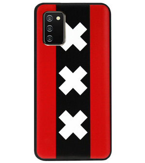 ADEL Siliconen Back Cover Softcase Hoesje voor Samsung Galaxy A02s - Amsterdam Andreaskruisen