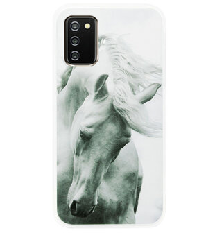 ADEL Siliconen Back Cover Softcase Hoesje voor Samsung Galaxy A02s - Paarden