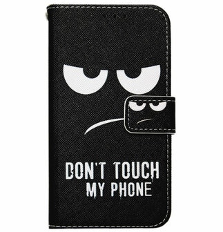 ADEL Kunstleren Book Case Pasjes Portemonnee Hoesje voor Samsung Galaxy J3 (2018) - Don&#039;t Touch My Phone