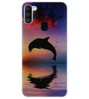 ADEL Kunststof Back Cover Hardcase Hoesje voor Samsung Galaxy A11/ M11 - Dolfijn