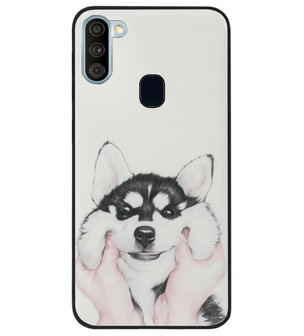 ADEL Siliconen Back Cover Softcase Hoesje voor Samsung Galaxy A11/ M11 - Husky Hond