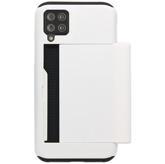 ADEL Kunststof Back Cover Hardcase Hoesje voor Samsung Galaxy A12/ M12 - Pasjeshouder Wit