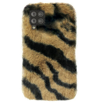 ADEL Siliconen Back Cover Softcase Hoesje voor Samsung Galaxy A12/ M12 - Luipaard Fluffy Bruin