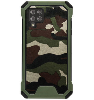 ADEL Kunststof Bumper Case Hoesje voor Samsung Galaxy A12/ M12 - Camouflage Groen