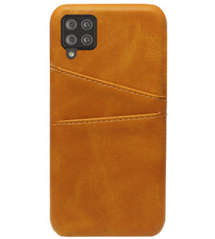 ADEL Kunstleren Back Cover Pasjes Hoesje voor Samsung Galaxy A12/ M12 - Bruin