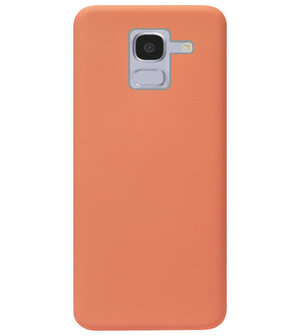 ADEL Premium Siliconen Back Cover Softcase Hoesje voor Samsung Galaxy J6 Plus (2018) - Oranje