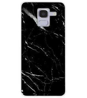 ADEL Siliconen Back Cover Softcase Hoesje voor Samsung Galaxy J6 Plus (2018) - Marmer Zwart