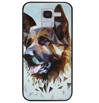 ADEL Siliconen Back Cover Softcase Hoesje voor Samsung Galaxy J6 Plus (2018) - Duitse Herder Hond