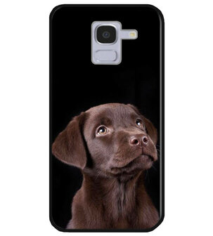 ADEL Siliconen Back Cover Softcase Hoesje voor Samsung Galaxy J6 Plus (2018) - Labrador Retriever Hond Bruin