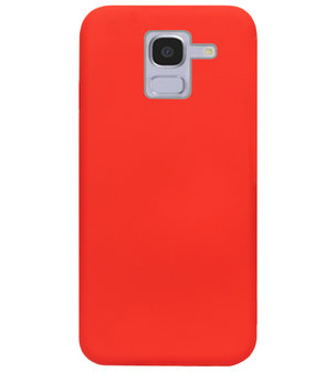 ADEL Siliconen Back Cover Softcase Hoesje voor Samsung Galaxy J6 Plus (2018) - Rood