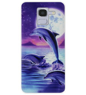 ADEL Kunststof Back Cover Hardcase Hoesje voor Samsung Galaxy J6 Plus (2018) - Dolfijn Blauw