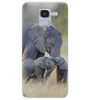 ADEL Siliconen Back Cover Softcase Hoesje voor Samsung Galaxy J6 Plus (2018) - Olifant Familie