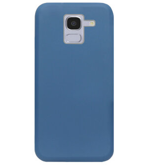 ADEL Premium Siliconen Back Cover Softcase Hoesje voor Samsung Galaxy J6 Plus (2018) - Blauw