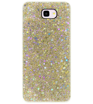 ADEL Premium Siliconen Back Cover Softcase Hoesje voor Samsung Galaxy J4 Plus - Bling Bling Glitter Goud