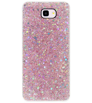 ADEL Premium Siliconen Back Cover Softcase Hoesje voor Samsung Galaxy J4 Plus - Bling Bling Roze