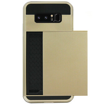 ADEL Kunststof Back Cover Hardcase Hoesje voor Samsung Galaxy Note 8 - Pasjeshouder Goud