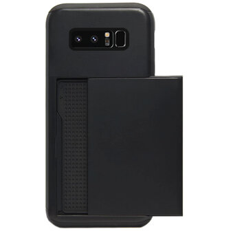 ADEL Kunststof Back Cover Hardcase Hoesje voor Samsung Galaxy Note 8 - Pasjeshouder Zwart