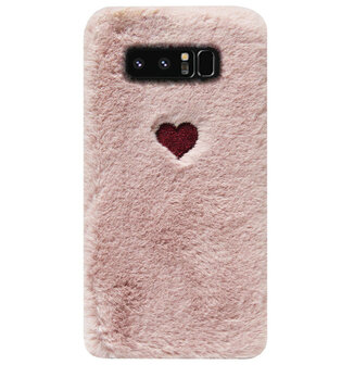 ADEL Siliconen Back Cover Softcase Hoesje voor Samsung Galaxy Note 8 - Hartjes Roze