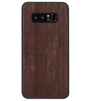 ADEL Siliconen Back Cover Softcase Hoesje voor Samsung Galaxy Note 8 - Hout Design Bruin