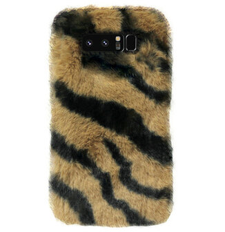 ADEL Siliconen Back Cover Softcase Hoesje voor Samsung Galaxy Note 8 - Luipaard Fluffy Bruin