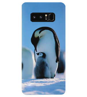 ADEL Siliconen Back Cover Softcase Hoesje voor Samsung Galaxy Note 8 - Pinguin Blauw