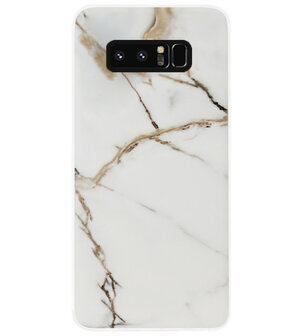 ADEL Siliconen Back Cover Softcase Hoesje voor Samsung Galaxy Note 8 - Marmer Goud