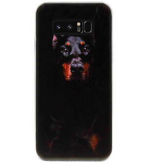 ADEL Siliconen Back Cover Softcase Hoesje voor Samsung Galaxy Note 8 - Dobermann Pinscher Hond