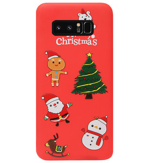 ADEL Siliconen Back Cover Softcase Hoesje voor Samsung Galaxy Note 8 - Kerstmis Rood