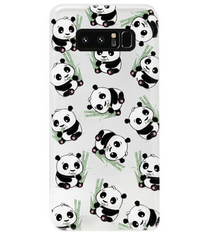 ADEL Siliconen Back Cover Softcase Hoesje voor Samsung Galaxy Note 8 - Panda Liggend
