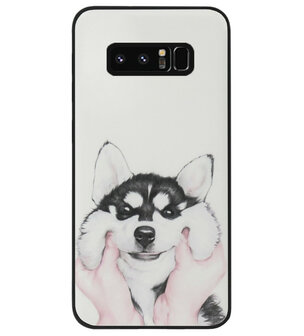 ADEL Siliconen Back Cover Softcase Hoesje voor Samsung Galaxy Note 8 - Husky Hond