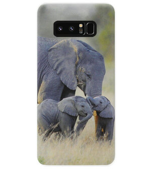 ADEL Siliconen Back Cover Softcase Hoesje voor Samsung Galaxy Note 8 - Olifant Familie