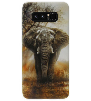 ADEL Siliconen Back Cover Softcase Hoesje voor Samsung Galaxy Note 8 - Olifanten