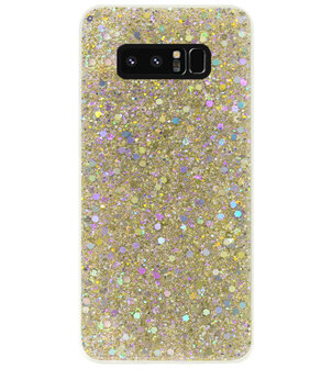 ADEL Premium Siliconen Back Cover Softcase Hoesje voor Samsung Galaxy Note 8 - Bling Bling Glitter Goud
