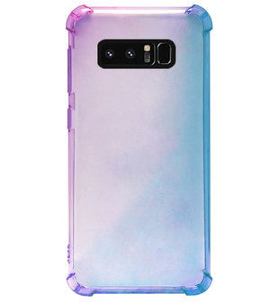 ADEL Siliconen Back Cover Softcase Hoesje voor Samsung Galaxy Note 8 - Kleurovergang Blauw Paars