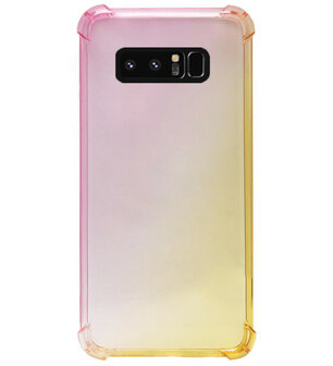 ADEL Siliconen Back Cover Softcase Hoesje voor Samsung Galaxy Note 8 - Kleurovergang Roze Geel