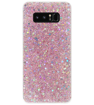 ADEL Premium Siliconen Back Cover Softcase Hoesje voor Samsung Galaxy Note 8 - Bling Bling Roze