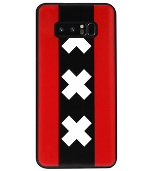 ADEL Siliconen Back Cover Softcase Hoesje voor Samsung Galaxy Note 8 - Amsterdam Andreaskruisen