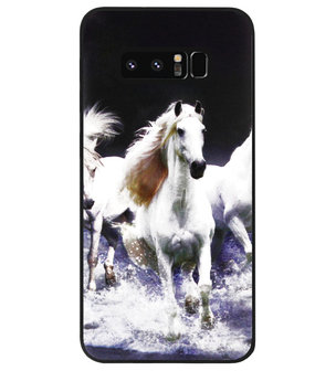 ADEL Siliconen Back Cover Softcase Hoesje voor Samsung Galaxy Note 8 - Paarden