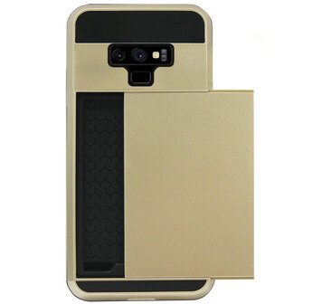 ADEL Kunststof Back Cover Hardcase Hoesje voor Samsung Galaxy Note 9 - Pasjeshouder Goud