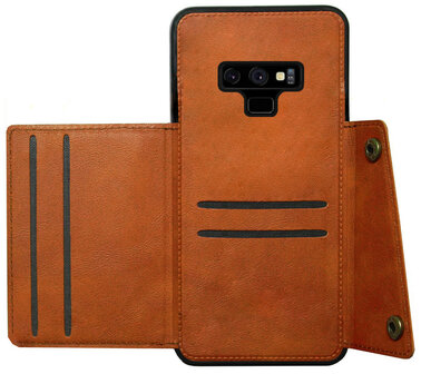 ADEL Kunstleren Back Cover Pasjeshouder Hoesje voor Samsung Galaxy Note 9 - Bruin