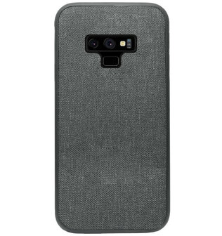 ADEL Siliconen Back Cover Softcase Hoesje voor Samsung Galaxy Note 9 - Stoffen Textiel Grijs