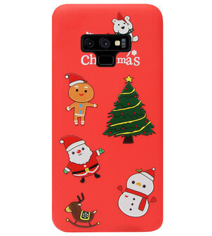 ADEL Siliconen Back Cover Softcase Hoesje voor Samsung Galaxy Note 9 - Kerstmis Rood