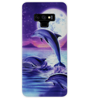 ADEL Kunststof Back Cover Hardcase Hoesje voor Samsung Galaxy Note 9 - Dolfijn Blauw