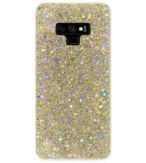 ADEL Premium Siliconen Back Cover Softcase Hoesje voor Samsung Galaxy Note 9 - Bling Bling Glitter Goud
